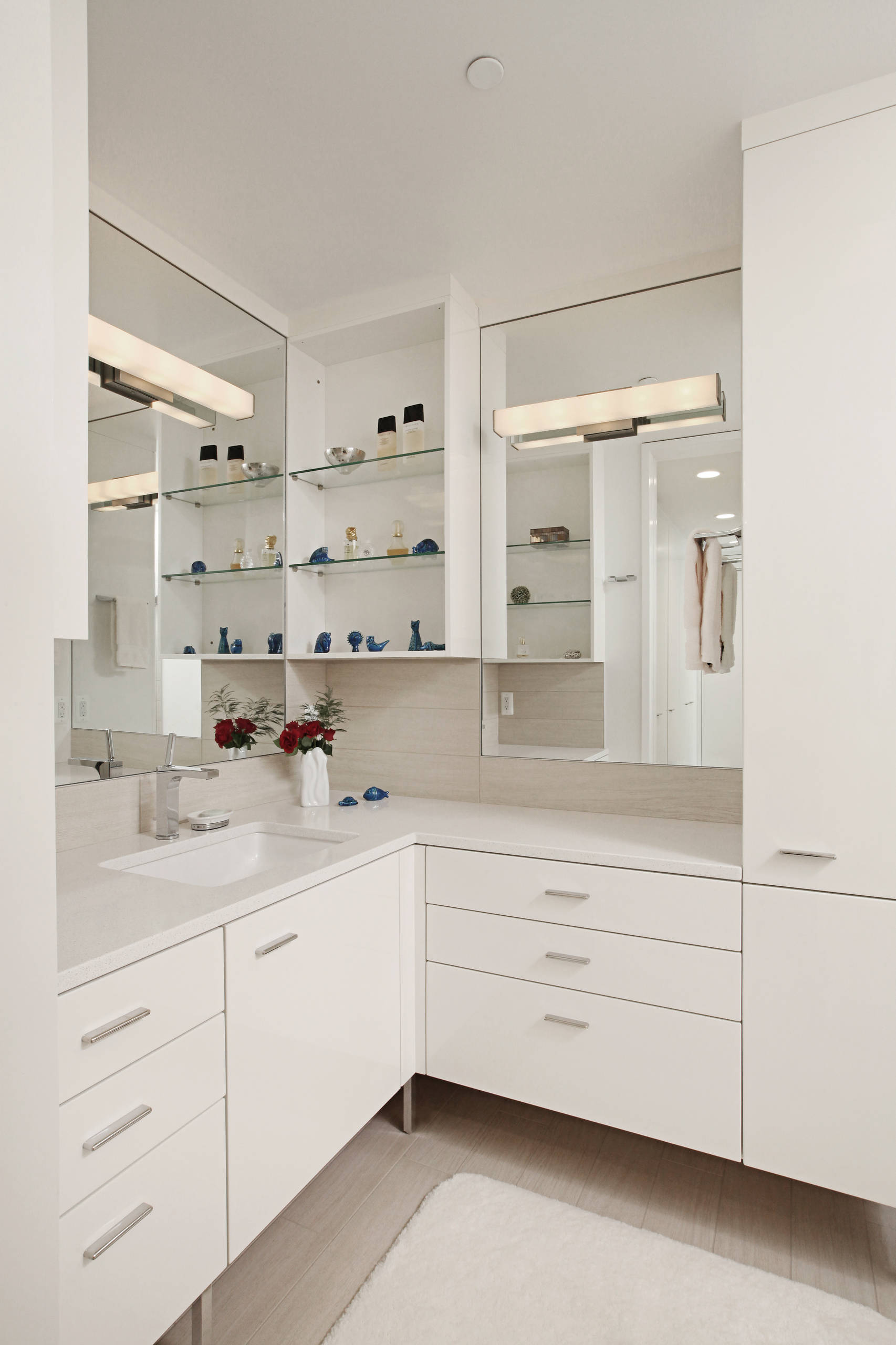 An L-Shaped Corner Bathroom Vanity