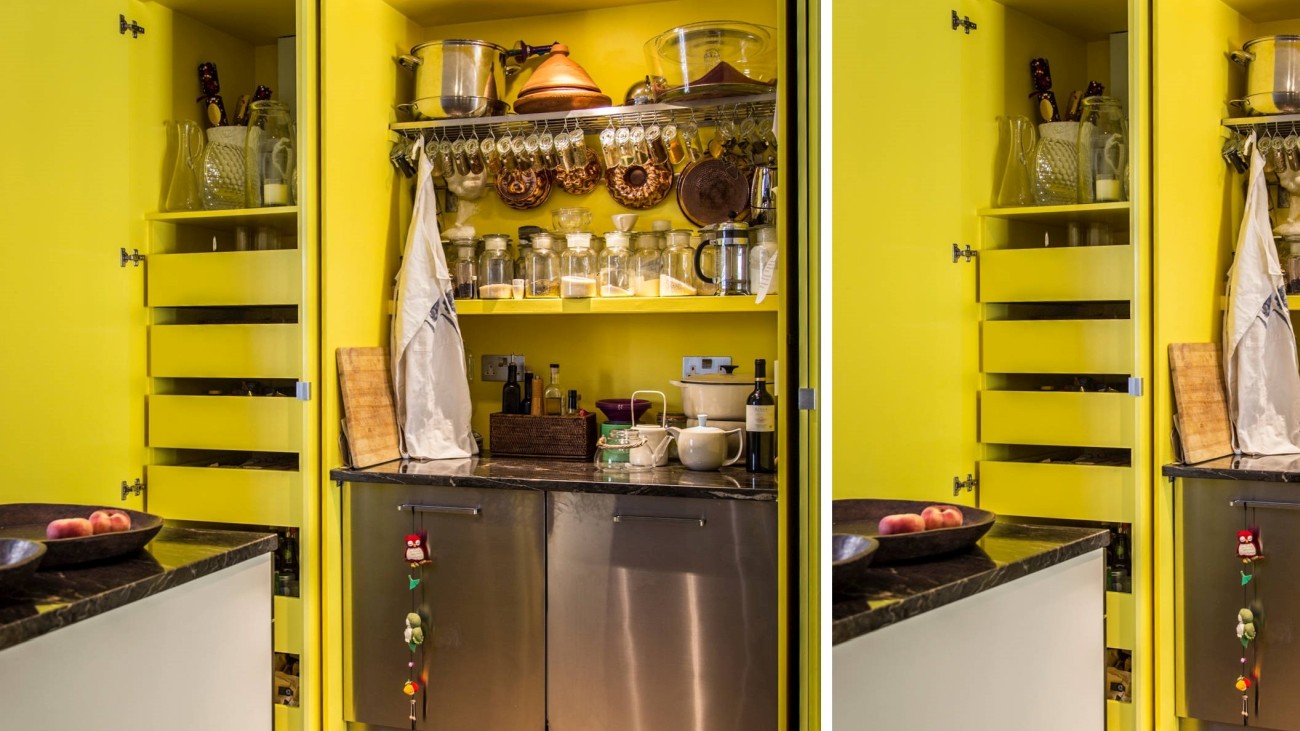 Yellow kitchen cabinets paint