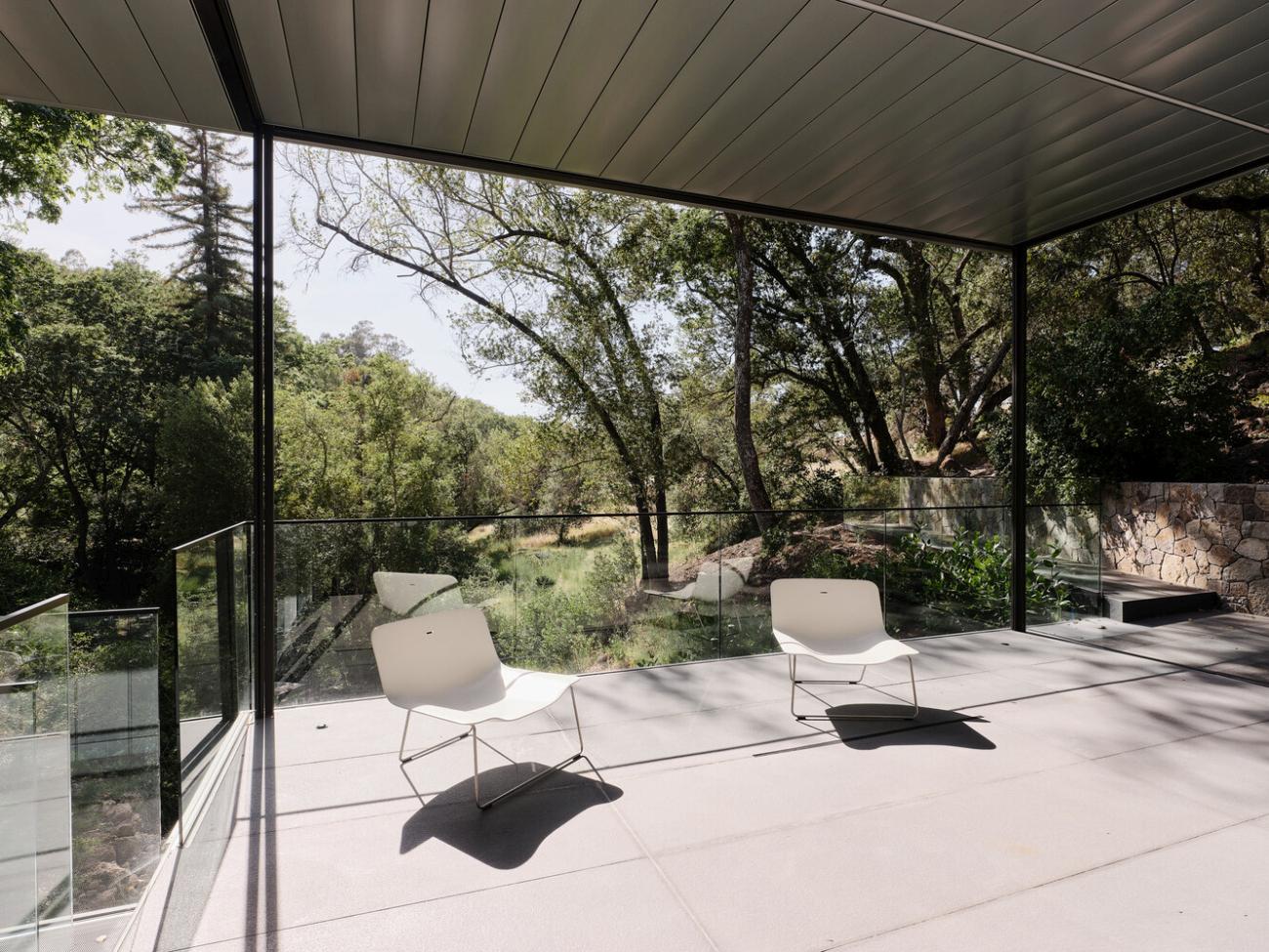 Home Suspended Over Creek Patio