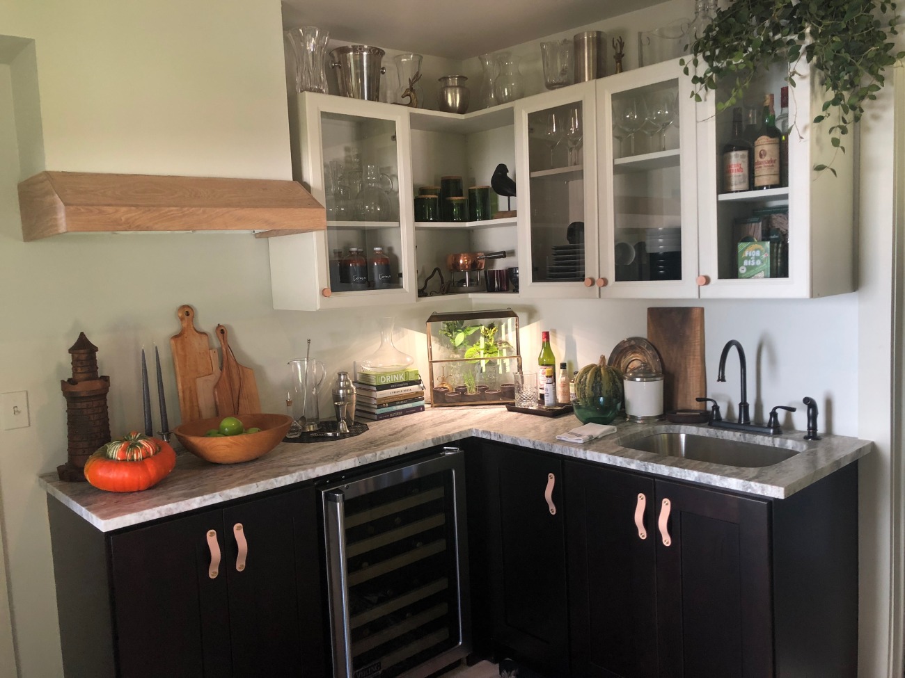 Storage above the kitchen cabinets