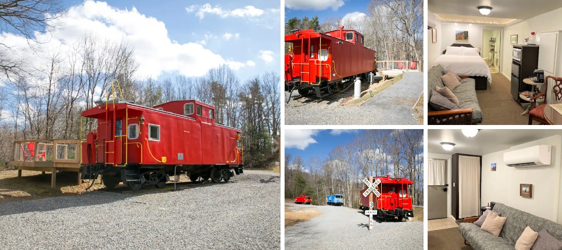 The Apple Ridge Farm Caboose in Copper Hill Virginia